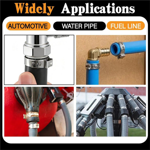 560 Piece Single Ear Hose Clamps Kit Pro Grade Stepless 22 Size For Automotive, Water Pipe, Fuel Line Applications