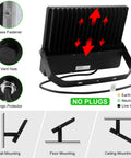 Back view showing ventilation and mounting options of Led Stadium Flood Light Outdoor 36000 Lumen 1500W Equivalent Ultra Bright 5000K Daylight IP65 Waterproof Arena Lighting For Sports Fields And Courts 100-277V Energy Saving Commercial Lighting.