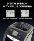Automatic Coin Sorter With Digital Display Electric Coin Counter Anti Jam Sorting Device showing digital value and total dollar count.
