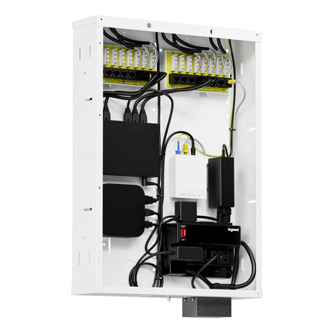 20 Inch Structured Wiring Enclosure With Screw On Cover Built Tough Steel Construction Clean Cable Management Recessed Or Surface Mount Compatible With On Q Accessories Glossy White