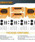 Feather Board Set For Table Saw, Router Table, And Bandsaw, 4 Piece Combo Kit with mounting hardware and knobs displayed