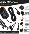 29V 24V 2A Universal Recliner Power Supply Plug In Adapter For Electric Chair with black PVC cable and molded connectors.