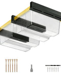 Connectable Overhead Garage Storage Rack With 3 Rails Set For Ceiling Mount Holds 2 Plastic Totes Space Saving Metal Ceiling Organizer System