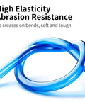 Top Shelf Clear Blue Polyurethane Air Hose Tube 6Mm OD kink free, flexible tubing showing high elasticity and abrasion resistance.