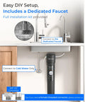Installation setup of Under Sink Water Filter System 15UB With Faucet Reduces PFAS PFOA PFOS Lead Chlorine Bad Taste And Odor NSF ANSI 42 Certified Cold Water Only 2 Year Use Budget Friendly Replacement Filters Under 35 Each