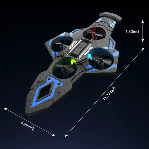 Flying Sword RC Airplane Gesture Control Drone For Kids And Adults Ages 8 To 16 360 Flip Dagger Stunt Plane, dimensions view