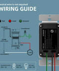 Motion Sensor Light Switch No Neutral Wire With Adjustable Sensitivity wiring guide diagram with color-coded wires