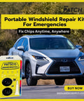 Windshield Repair Kit Resin Patch System 2 Pack No Tools Needed No Injector Required with SUV on road background
