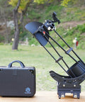 Ultra Light 6 Inch Portable Dobsonian Telescope For Travel with carry-on case on outdoor table