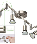 Six Light LED Track Lighting Kit In Matte Nickel Finish, close-up of screw mechanism with hex tool detail