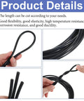 Beefy Silicone Vacuum Hose For Automotive Vacuum Lines, 16.4 Ft Long, 0.125 Inch Inner Diameter, 0.1875 Inch OD, black tubing