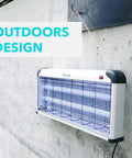 40W Double Bulb Indoor Bug Zapper With Wide Coverage And Powerful UV Light hanging on outdoor wall