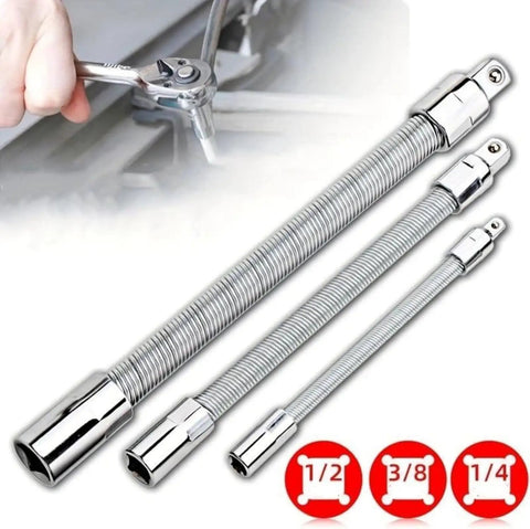 Flexible Extension Rod Set For Electric Wrenches And Drills Bendable Shaft Sleeve Multi Fit 1/4 3/8 1/2 Inch Drive Socket Extensions