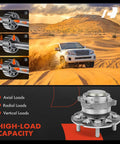 Diagram of axial, radial, vertical load bearing with vehicle in desert, showcasing Two Pack Rear Wheel Bearing And Hub Assembly Five Lug For Acura RDX 2013 To 2018 And Honda CR-V 2012 To 2016 FWD Only Beefy Replacement To Restore Smooth Handling, Quiet Operation, And Easy Do It Yourself Install
