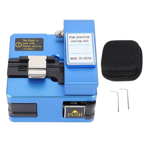 Pro Grade Fiber Optic Cutter With 0.6 Degree Angled Cut, 16 Cutting Points, 125 Micron Coating Diameter, Tungsten Steel Build, Blue