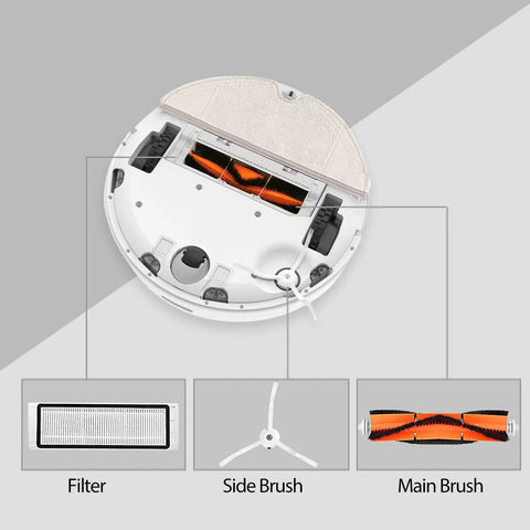 10 Pack Replacement Vacuum Cleaner Accessories Kit With 2 Main Brushes, 4 Side Brushes, 4 Filters And Cleaning Brush For E25 E4 S5