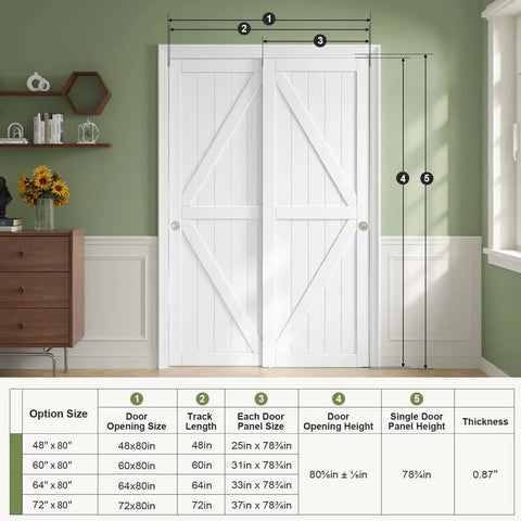 Sliding Closet Doors 48 By 80 Inches White Bypass Panels Double 25 Inch Easy Install PVC Exterior with hidden track front view