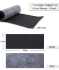 Pro Level Mass Loaded Vinyl Soundproofing Barrier One By Eight Feet MLV Noise Dampening Quilt showing 1/8 inch thick roll and texture.