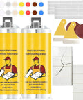 Easy No Fuss Tile Repair Kit For DIY Home Fixes, 2 Piece Gel Glue Set with applicators for cracks and chips on tiles