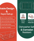 Pro Grade Fixed Chafing Rack For Catering Heavy Duty Plated Steel Chafer Stand Features and Benefits