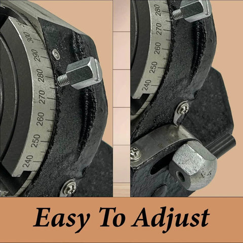 Close-up of adjustable dial on 4 Inch Tilting Milling Rotary Table With 0 To 90 Degree Tilt for precision in metalworking machining tools.