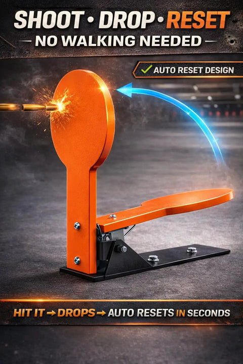 AR500 Steel Shooting Target 12 Inch Auto Reset Popper For Outdoor Range Training Orange Three Eighths Inch Thick Durable Hardened Steel