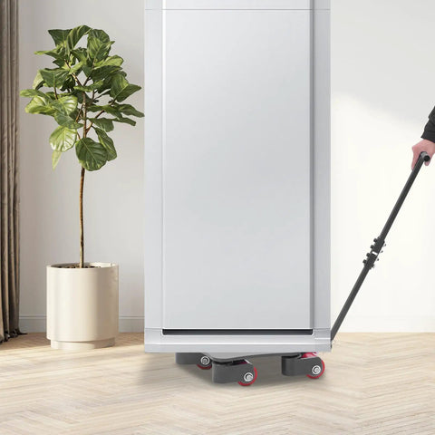 Beefed Up Heavy Duty Industrial Moving Dolly With 8818 Lbs Load Capacity And 360 Degree Swivel Rollers Black Steel Cart moving refrigerator