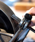 Person using Short Tool Jig For Sharpening Short Wood Chisels Carving Gouges And Power Carver Bits That Keeps Tools Square