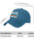 Low Profile Lightweight Cyan Blue Cap Unisex Hat With Adjustable Buckle For Women And Men, size dimensions labeled.
