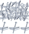 30 Pack Zinc Plated Steel Round Head Toggle Bolts With Wing Nuts For Hanging Heavy Items On Drywall One Quarter Inch Size