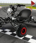 Powerful 2000W Electric Go Kart For Adults And Kids With 25 MPH Top Speed For A Thrill Ride on race track with checkered flag