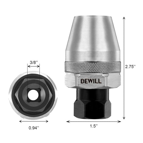 Broken Bolt Remover And Stud Extractor For One Quarter To One Half Inch Rounded Fasteners Rusted Or Painted Bolts, hexagonal flat design, side view
