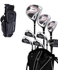Teen Golf Club Set For Ages 13 To 16 With Driver, Hybrid, 7 PW Irons, Putter, Stand Bag And 3 Headcovers Graphite Woods, Steel Irons