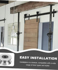 Heavy Duty Stainless Steel Sliding Door Rollers U Groove Caster Wheels with smooth glide track mounted on rails in a modern setting.