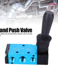 2 Position 5 Way Manual Air Control Valve With Hand Lever Pneumatic Valve Aluminum Alloy Body Quarter Inch Port Size