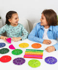 Children using Magnetic Fraction Tiles And Circles With Percentages For Classrooms, Hands On Fraction Manipulatives.