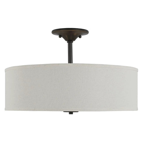 Inspire Collection Antique Bronze Three Light Semi Flush Mount Ceiling Light For Bathrooms Closets Bedrooms And Hallways 18 Inch Fixture