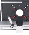 Heavy Duty Aluminum Router Lift Kit And Table Insert Plate With Stainless Steel Mounts For Serious Woodworking And Milling Work close-up of adjustable router plate