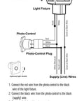 Wiring diagram for Dusk To Dawn Outdoor Light Sensor With No Fuss Quick Swap Ezee Change Plug For 3-Inch Lamp Posts Auto On Off UL Listed 120V