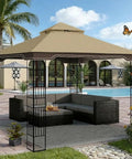 10x12 Regency II Gazebo Canopy Replacement for Model LGZ798PST Tough As Nails Heavy Duty Ripstop Waterproof UV Protective Top Cover in Khaki