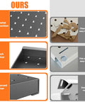 Garage Tools Organizer Board Kit With Hooks Four Black Wall Mount Panels For Easy Tool Storage Heavy Duty Hooks Pro Grade Durability Slick Black Finish Garage Organization System For Tools Declutter Your Space image highlighting metal construction, thickness, and reinforced corners.