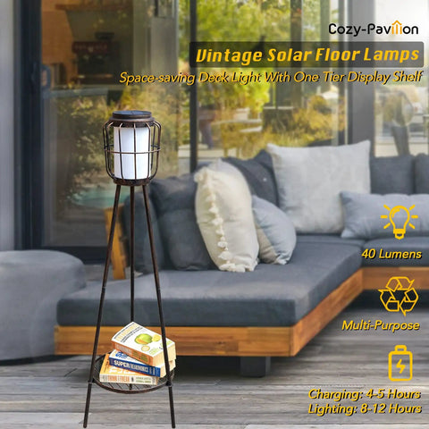 Solar Powered Plant Stand Lights 2 Pack Bronze Outdoor Floor Lamps For Deck And Porch Waterproof Garden Stand With Built In Light Auto On Off 40 Lumen Glow 8 To 12 Hour Run Time 2 In 1 Metal Yard Decor For Plants No Fuss Setup