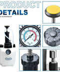 3 Liter Transmission Fluid Pump Kit With Oil Filler System And 8 ATF Adapters, detailed parts and pressure gauge shown.