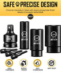 1/2 Inch Drive SAE Impact Socket Set 3/8 to 1-1/2 Inch 6-Point Deep Sockets With Portable Case Rugged CR-V Steel illustration