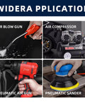All In One 2 Way Air Hose Splitter Kit used with air blow gun, air compressor, pneumatic air gun, and pneumatic sander