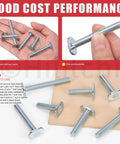 40 Piece Tee Bolt Set In 5 Sizes 1/4-20 T Bolts For T Track And Slot Jigs shown in hand and on surface