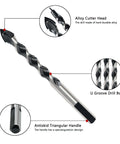 GMTOOLS masonry drill bit with alloy cutter head, U‑groove body, and antiskid triangular handle.