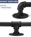 10Ft Matte Black Stair Handrails For Indoor Stairs With Wall Mount Support Made From Iron Pipe Railing Durable Rust Resistant Anti Slip Finish