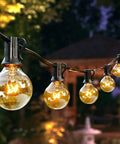 Two Pack 100Ft Outdoor String Lights Dimmable G40 Globe Bulbs Waterproof Patio Lights For Backyard Party Vibes Cafe Wedding Christmas Decor 54 Bulbs Each, Easy Hanging, UL Listed glowing at night