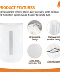 70 Gallon Heavy Duty Dust Collector Bag for Woodworking Tools Universal Lower Filter with Transparent Window and Sealed Zipper